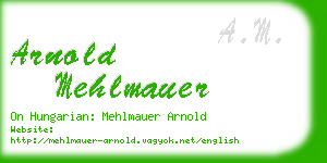 arnold mehlmauer business card
